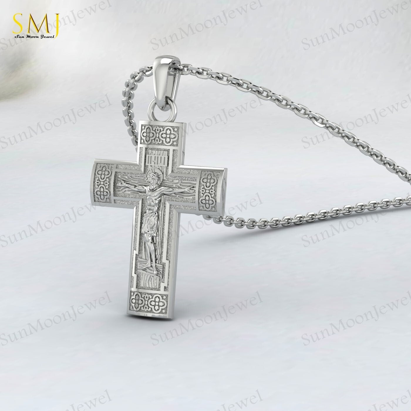 Jesus Ascension Necklace Christian Cross Religious Pendant 925 Silver Christmas