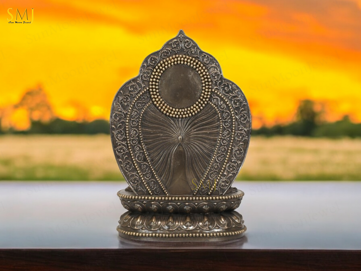 Copper Finish Buddha Statue Buddha Amitabha Figurine for Home & Temple Decor