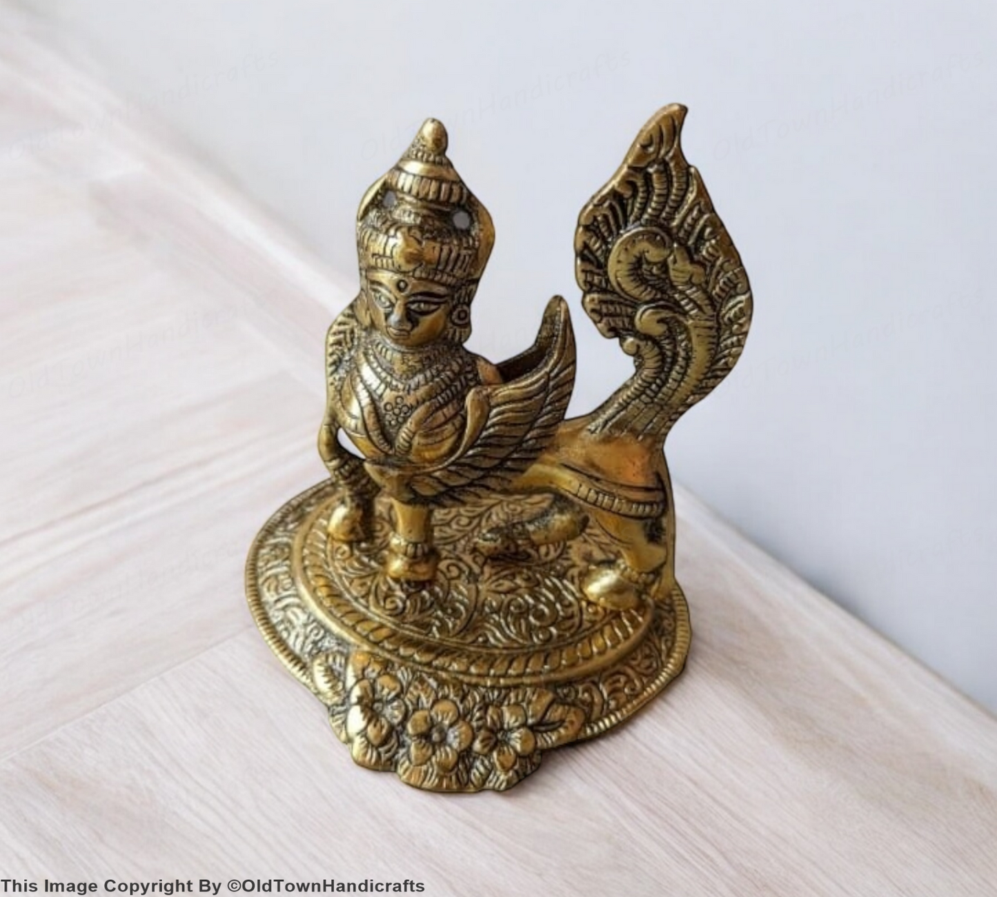 Handcrafted Brass Kamdhenu Cow Idol Gold Decorative Showpiece for Home Decor