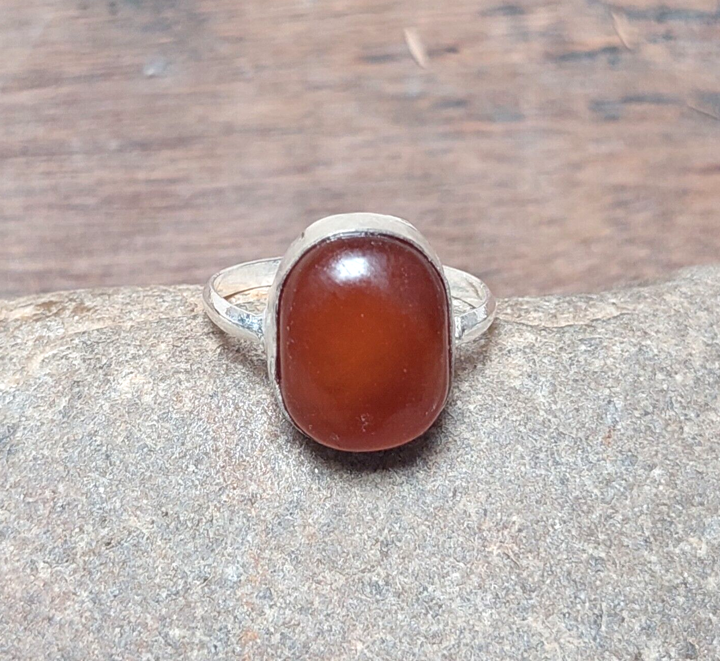 Oval Brown Agate Men's Ring,925 Sterling Silver Handmade Ring,Gift for Him