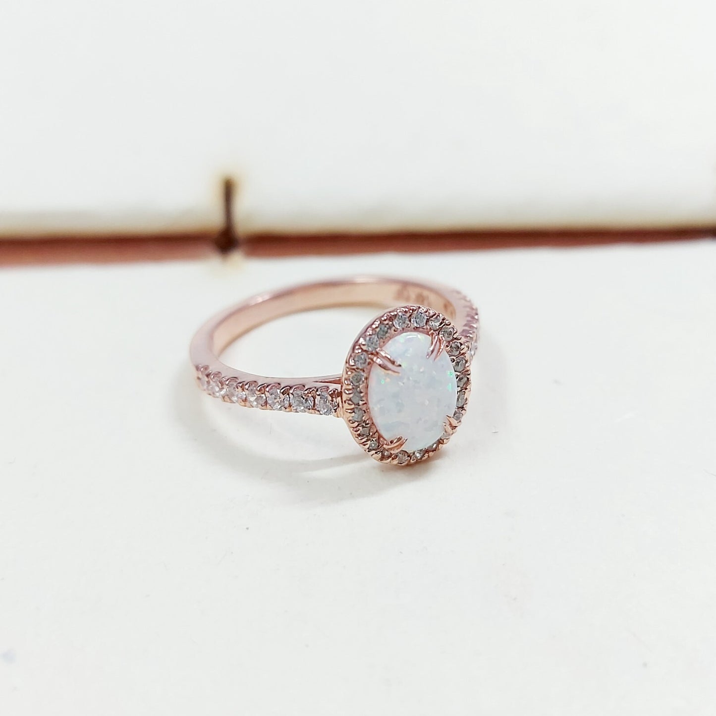 Oval Cut Natural Fire Opal Halo Engagement Women Ring Silver Opal Ring US5~15