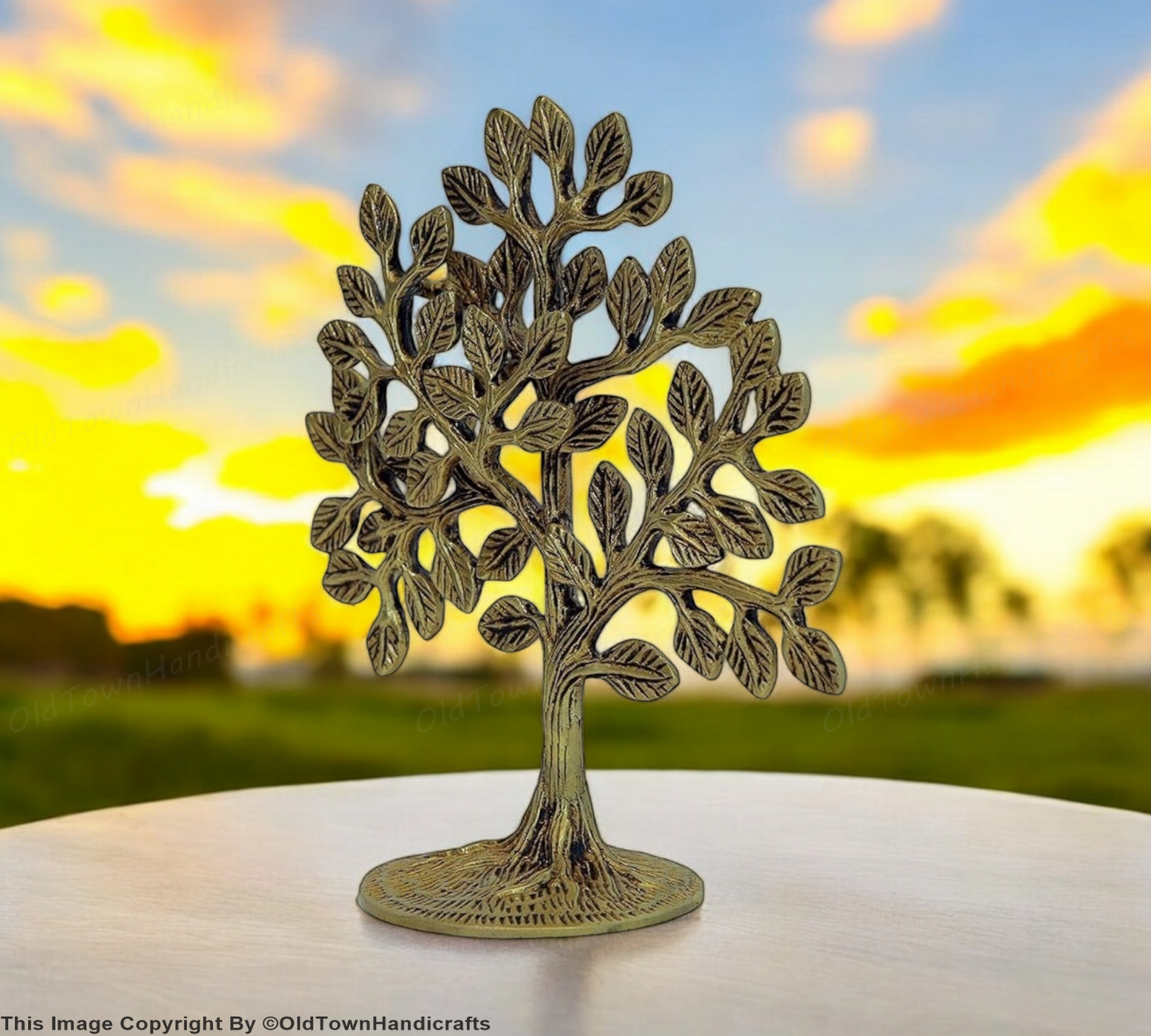 Handcrafted Brass Kalpavriksha Tree Indian Spiritual Decor for Home Office Gift