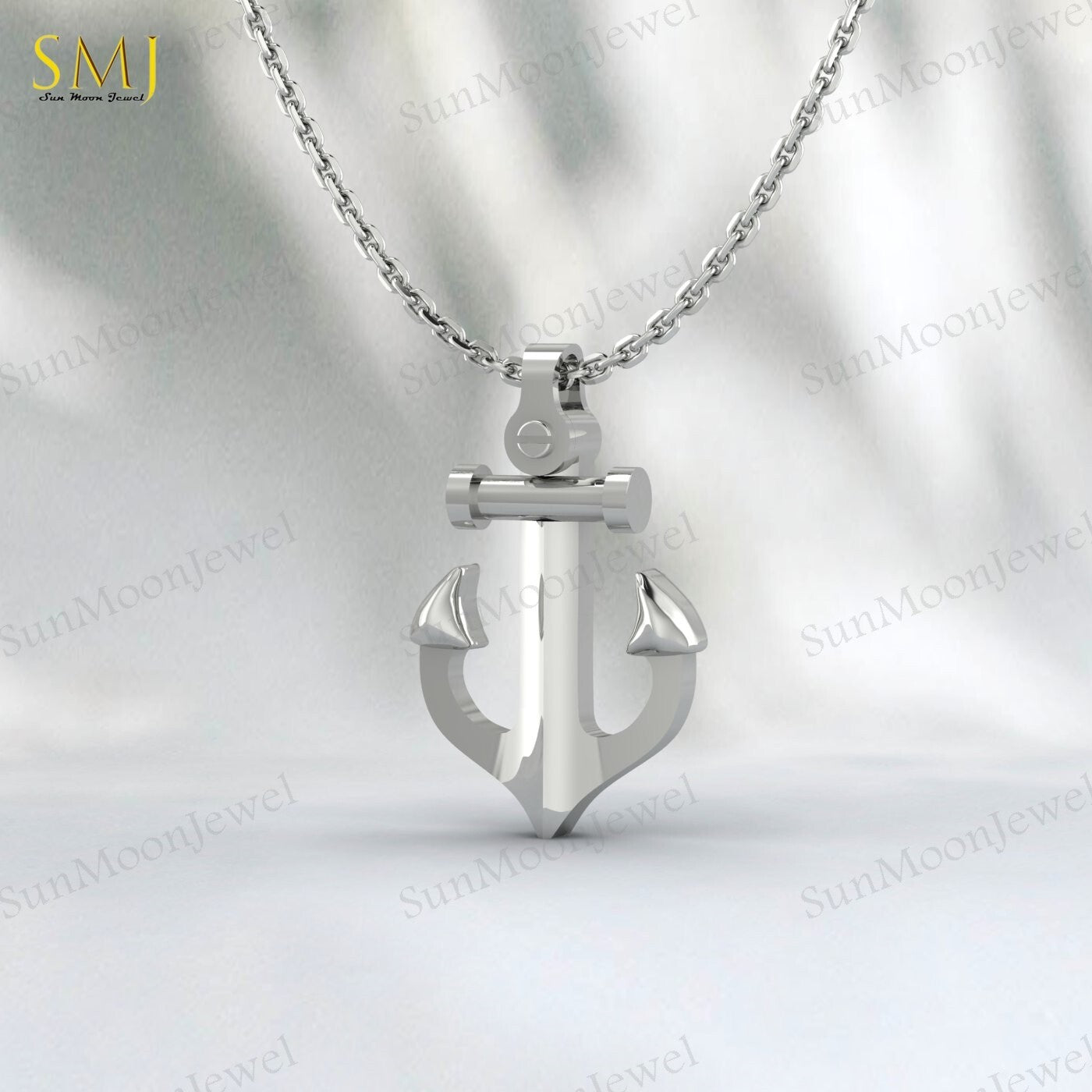 925 Silver Anchor Necklace For Men Groomsmen Gift Men's Necklace Silver Nautical