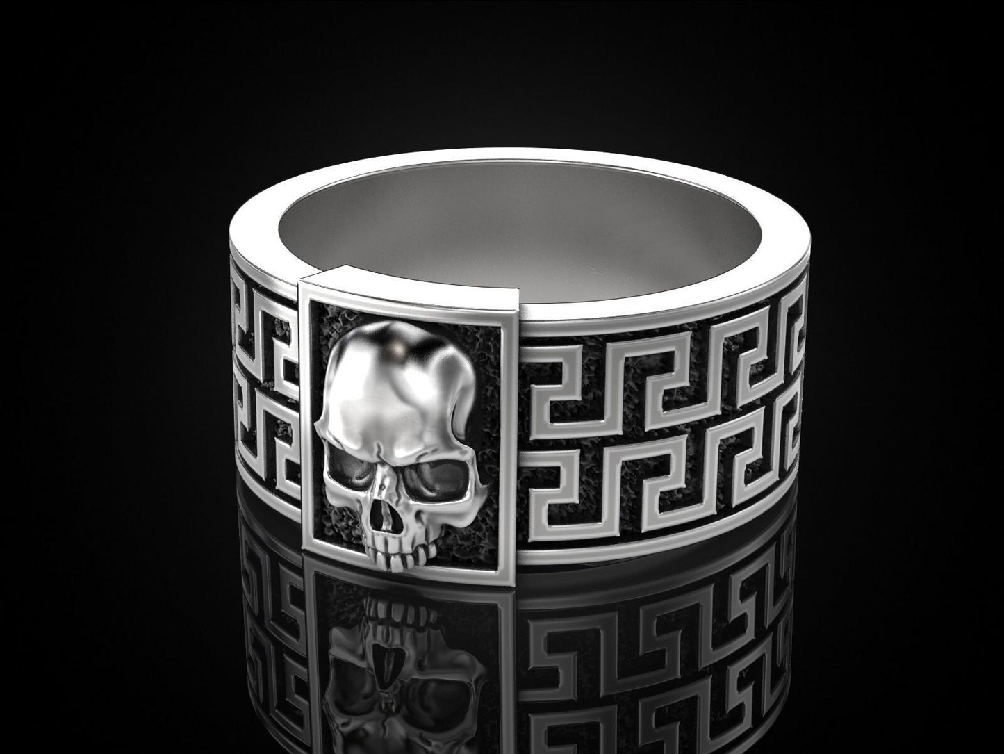 925 Sterling Silver Gothic Skull Ring Men's Biker Punk Heavy Gothic Ring US7~15