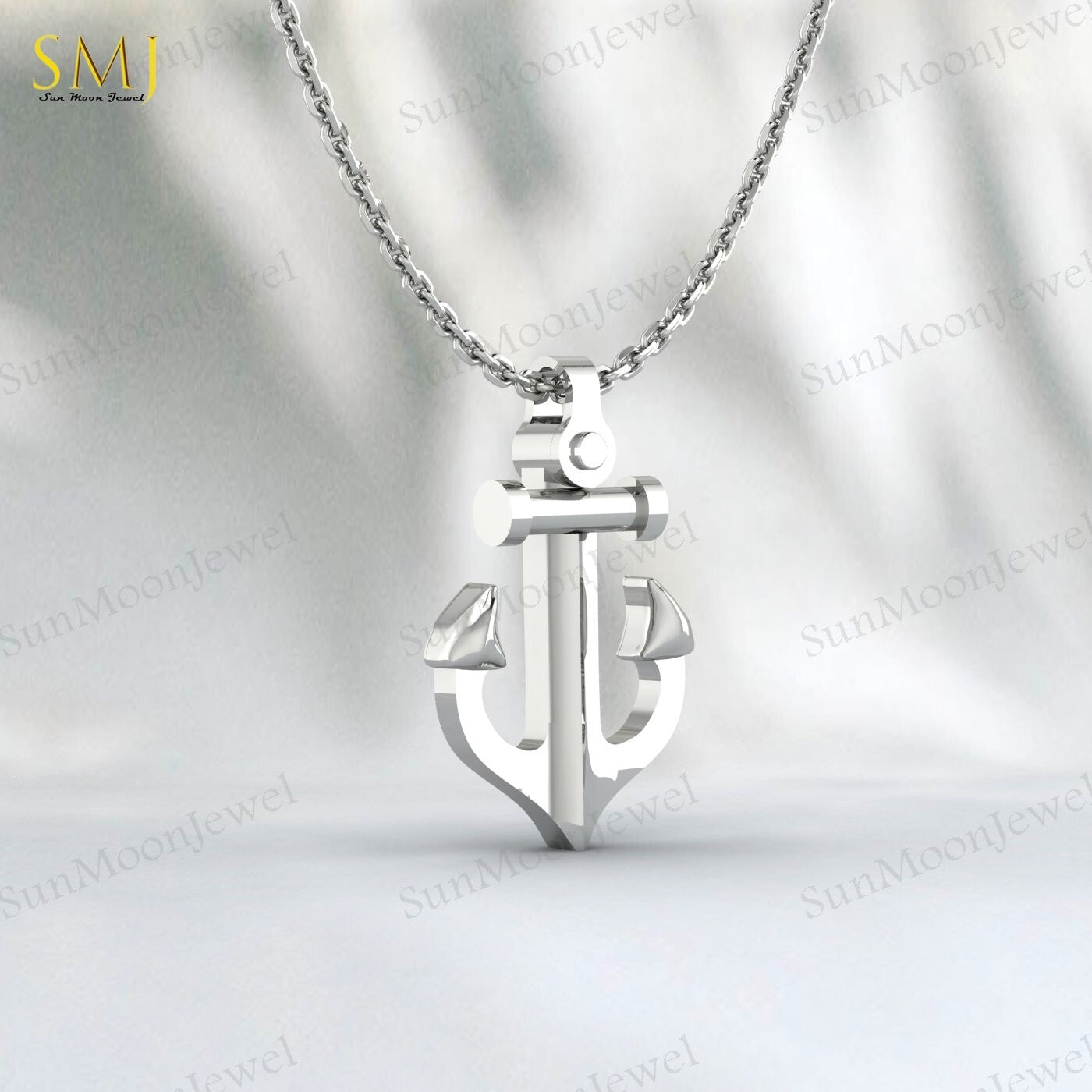 925 Silver Anchor Necklace For Men Groomsmen Gift Men's Necklace Silver Nautical