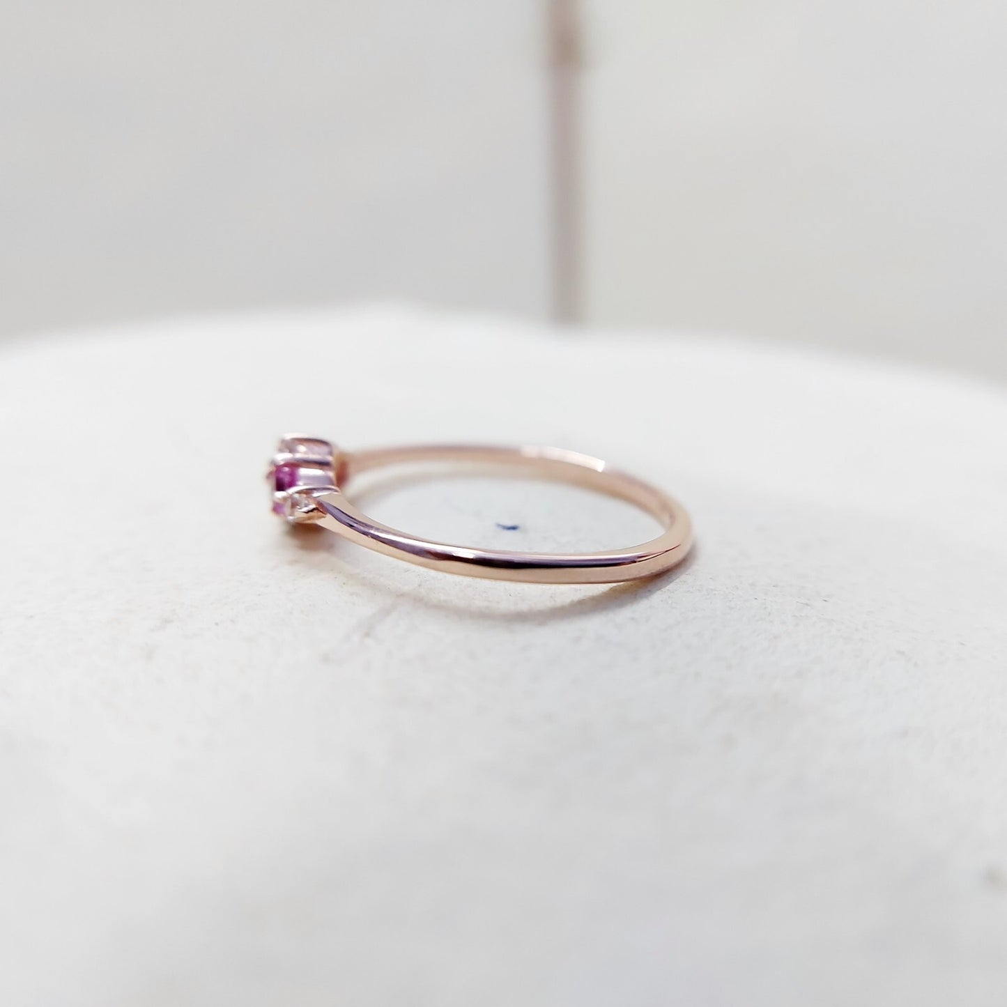 Pear Cut Opal and Pink Tourmaline Ring Gemstone Engagement Silver Ring Us5~ 15