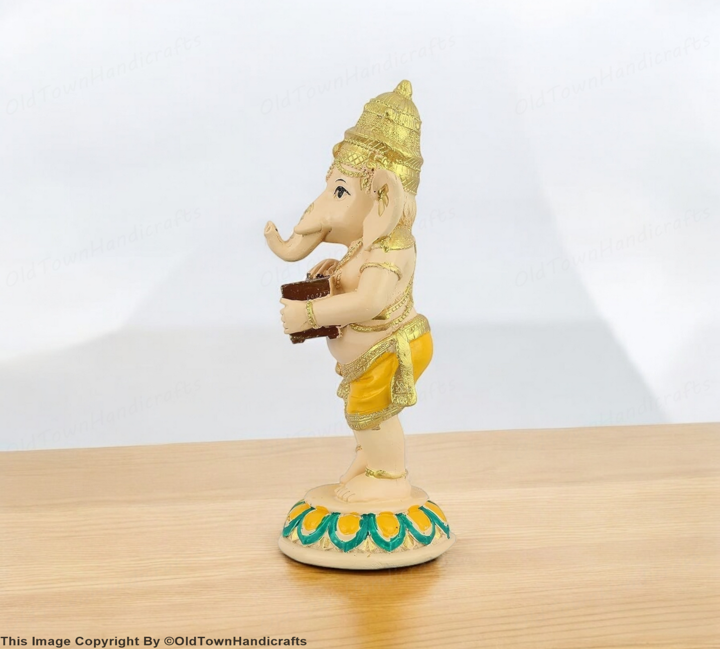 Lord Ganesha Dancing Playing Harmonium Ganesh Figurine Decorative Showpiece