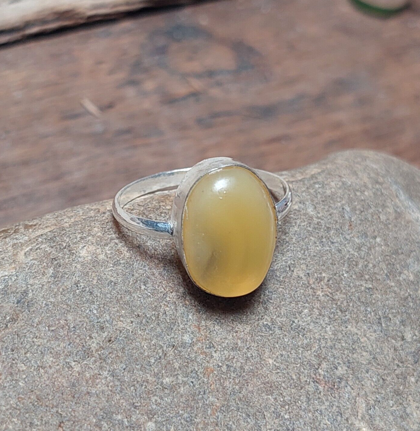Yellow Jade 925 Sterling Silver Ring,Statement Ring,Everyday Ring,Gift For Her
