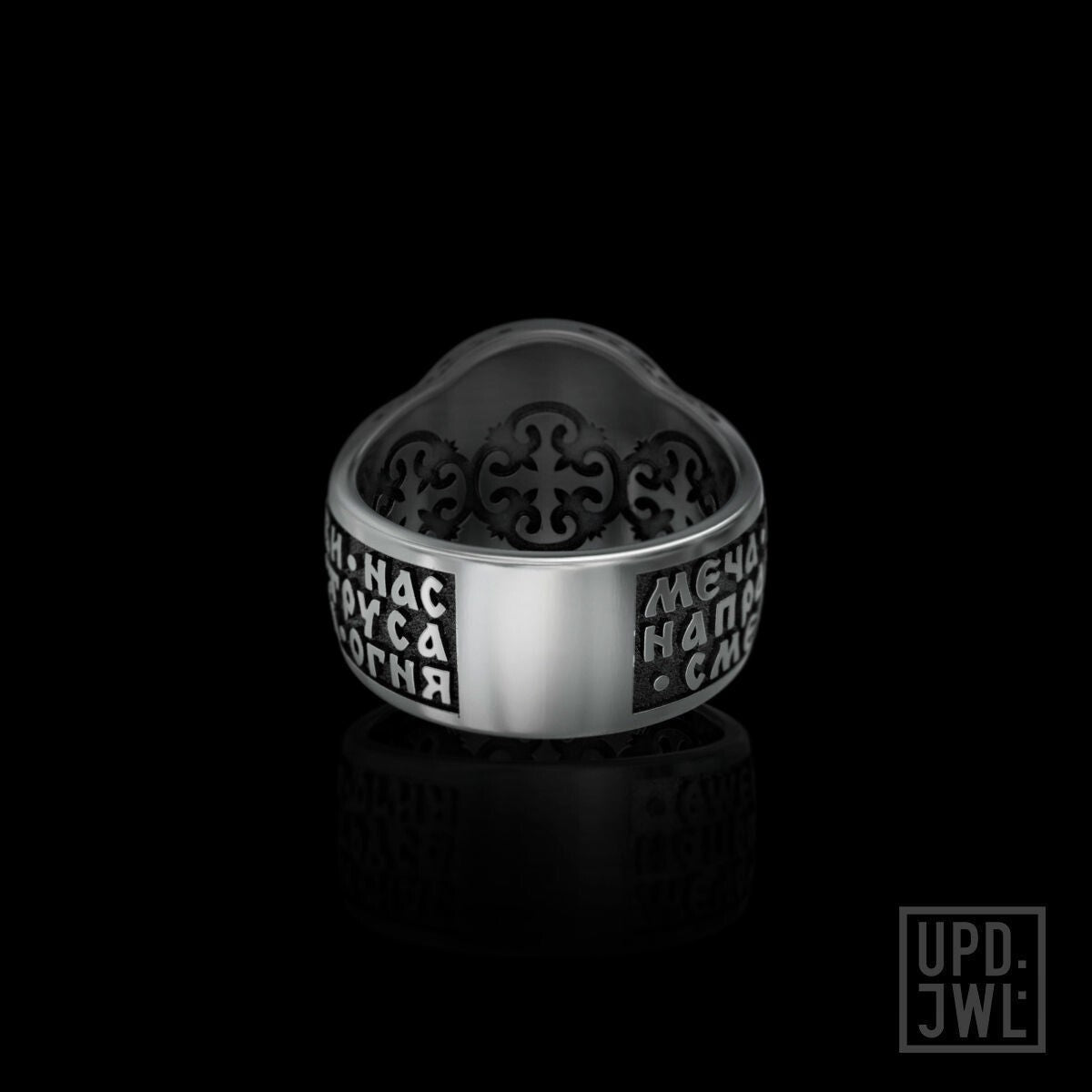 925 Silver Archangel Michael Christian Ring Saint Catholic Religious Ring Men