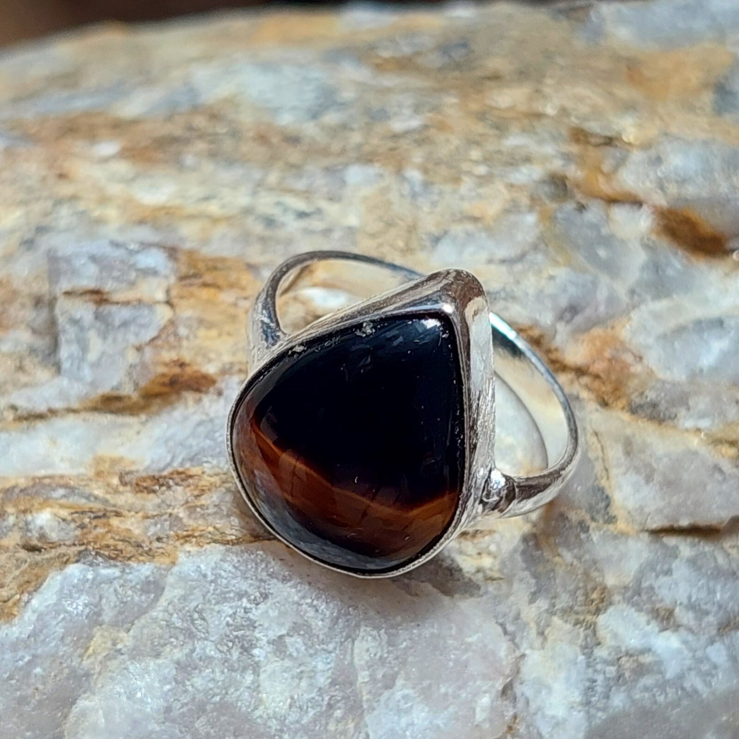 Black Slice Agate Ring,925 Sterling Silver Black Slice Agate Fashion Jewelry