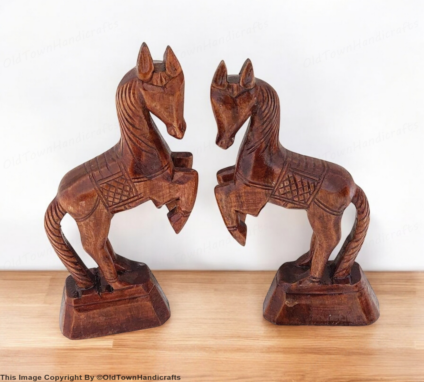 Wooden Bankura Horse Statue Handcrafted Home Decor West Bengal Souvenir Gift