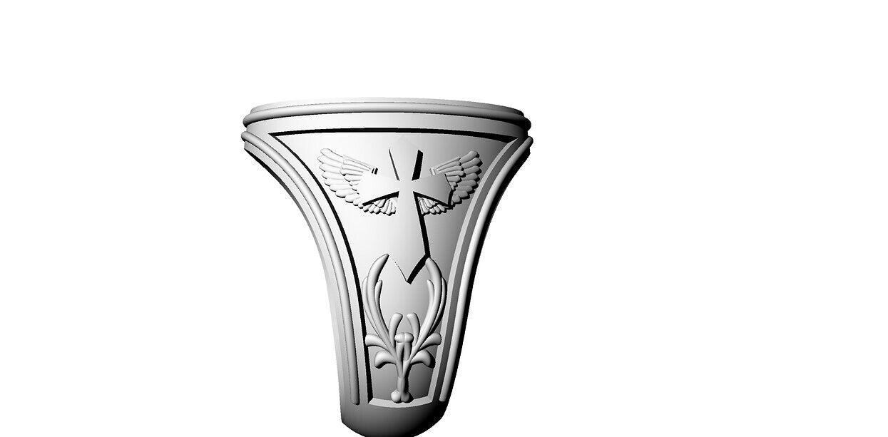 925 Silver Saint Michael Catholic Ring Archangel Wings Design Men US5-15 Gift