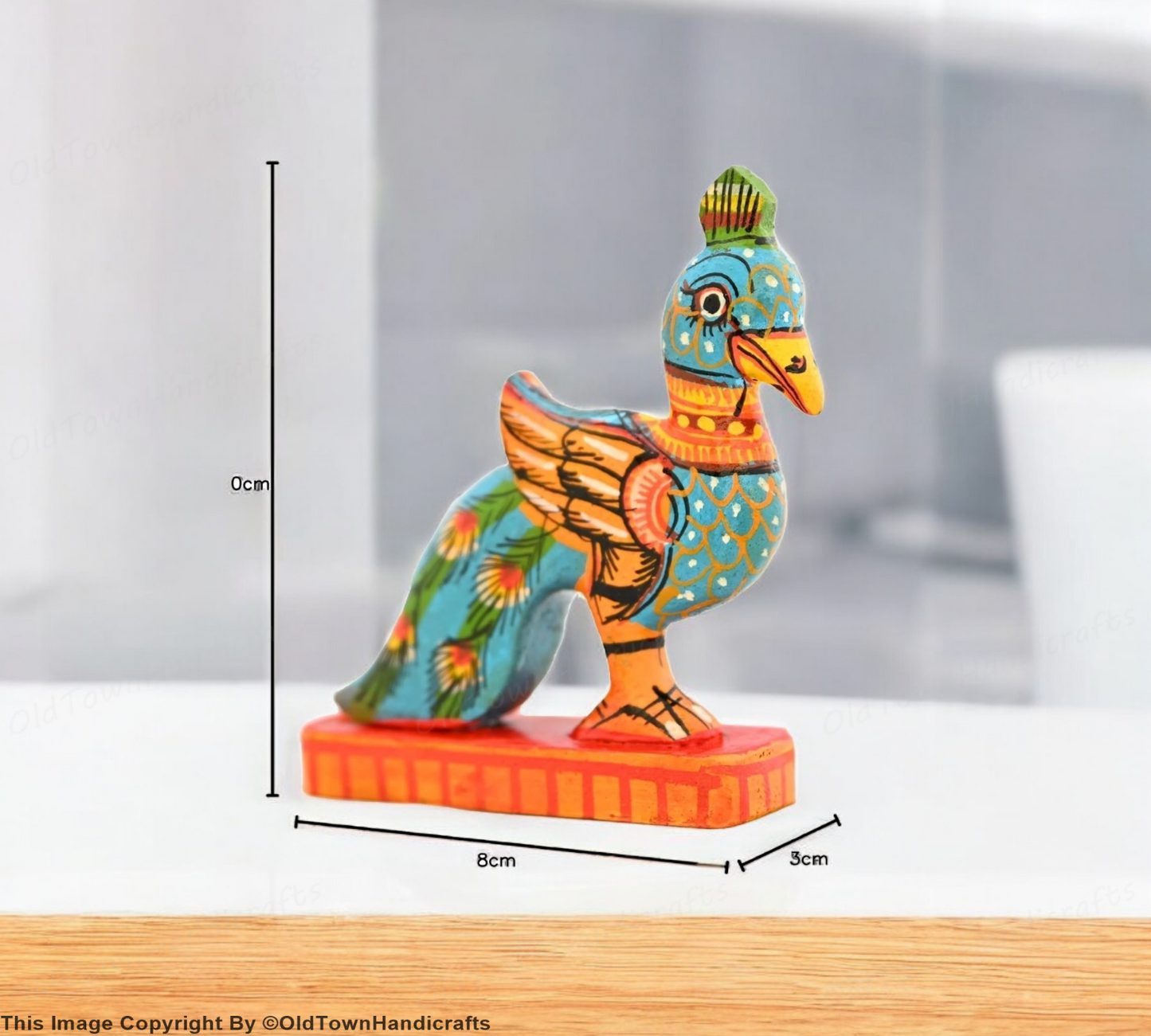Peacock Handcrafted Wooden Peacock Showpiece Vibrant Home Decor Gift Peacock