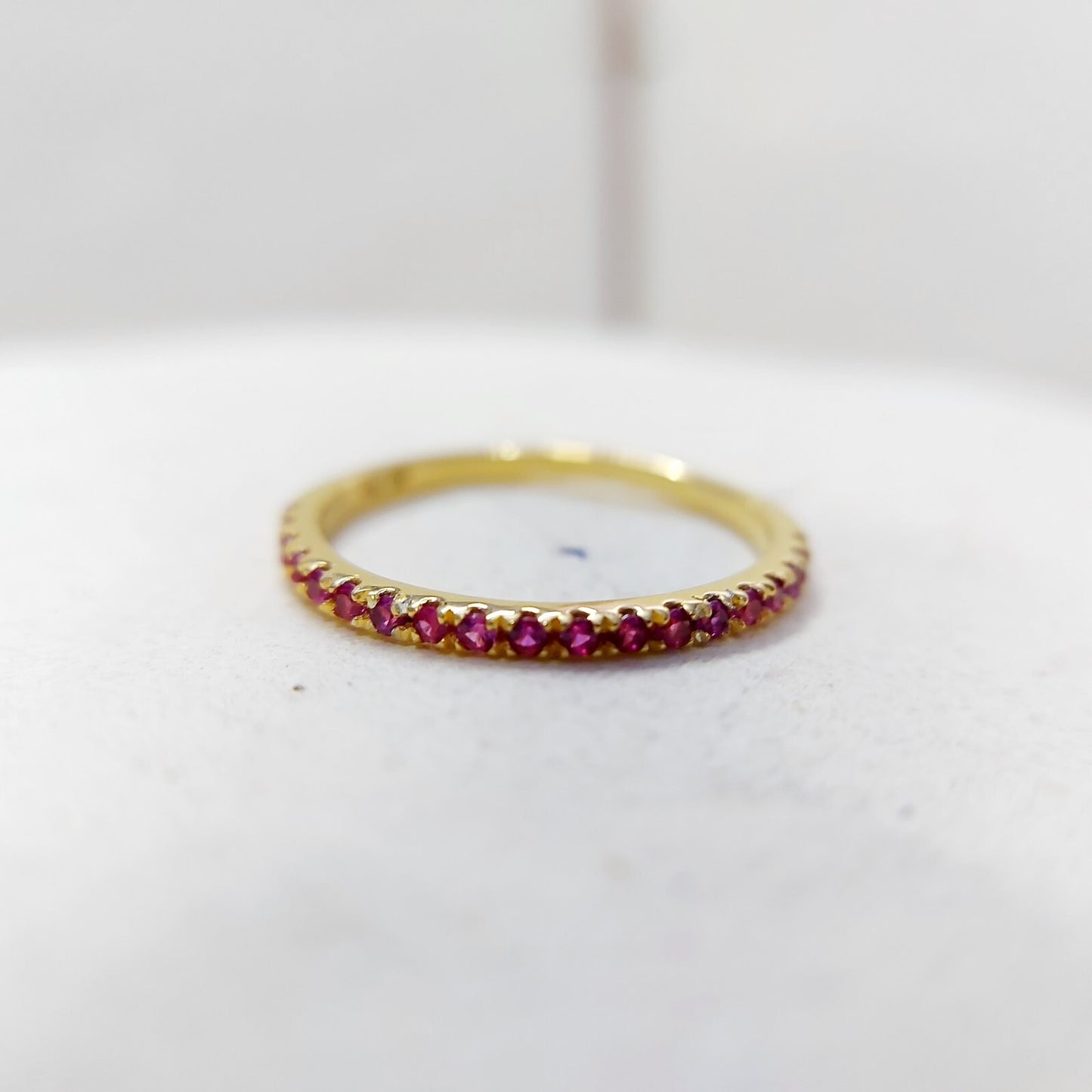 Ruby Stacking Ring Full Eternity Band Birthstone Anniversary Women Ring Us5~ 15