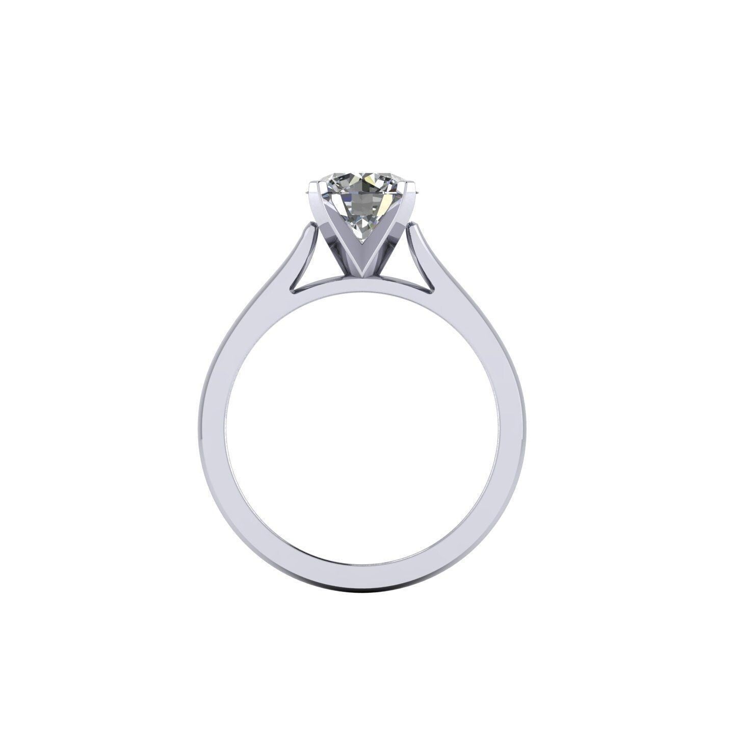 Real Round Moissanite Ring 925 Silver Engagement Wedding Band Women Gift US5~15