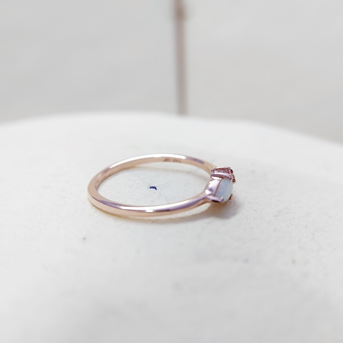 Pear Cut Opal and Pink Tourmaline Ring Gemstone Engagement Silver Ring Us5~ 15