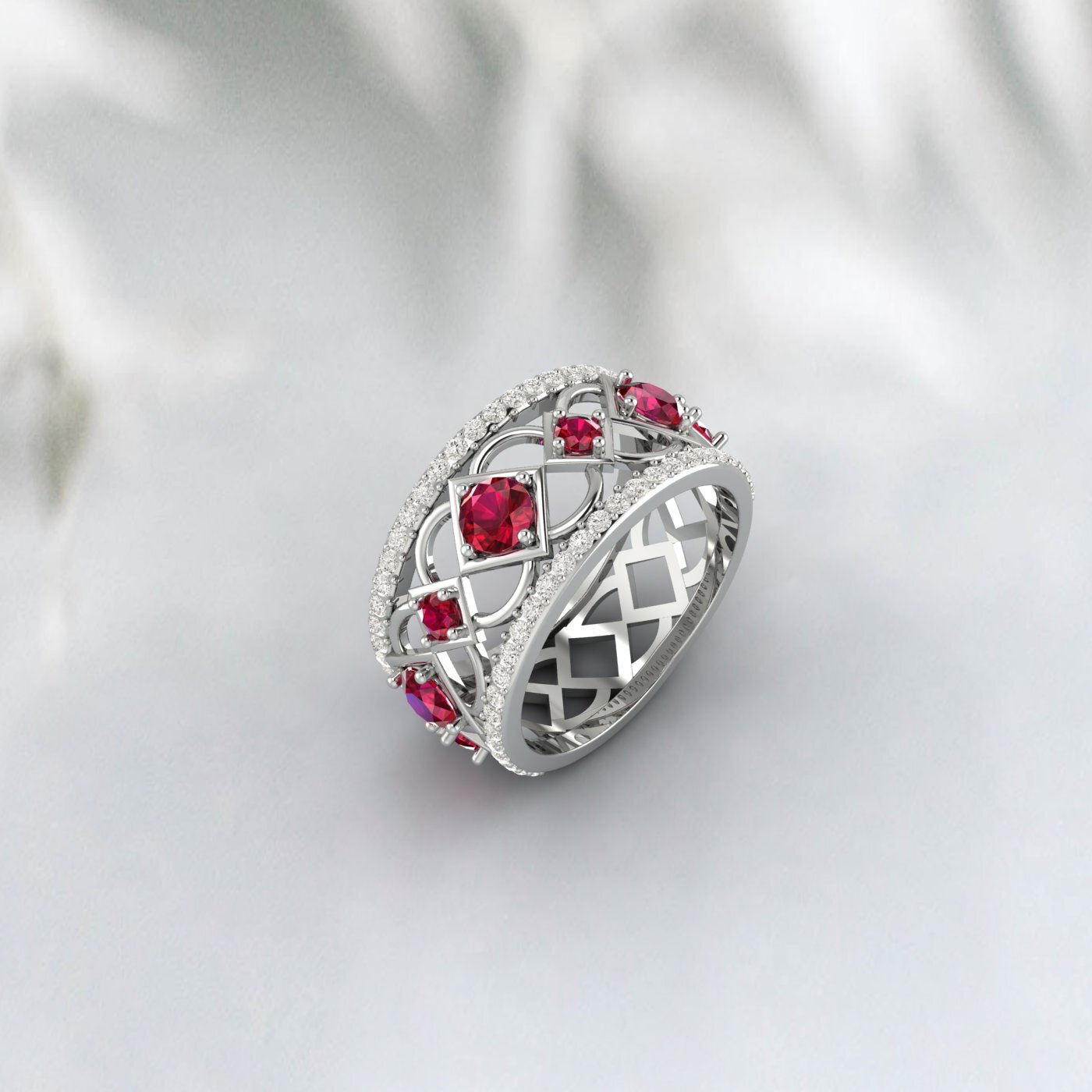 Natural Ruby 925 Sterling Silver Rose Gold Promise Ring Wedding Anniversery Gift