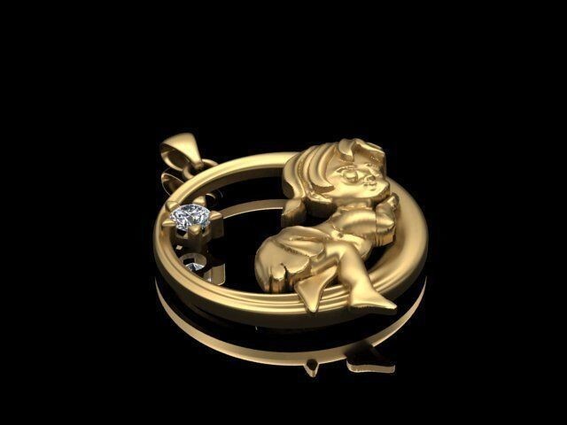 Brass Baby Pendant Cradle Angel Charm Love Cupid Lullaby DIY Jewelry Pendant