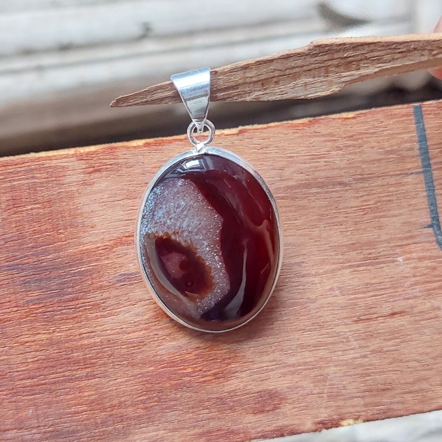 Beautiful Banded Agate Handmade 925 Sterling Silver Pendant,Jewelry Necklace