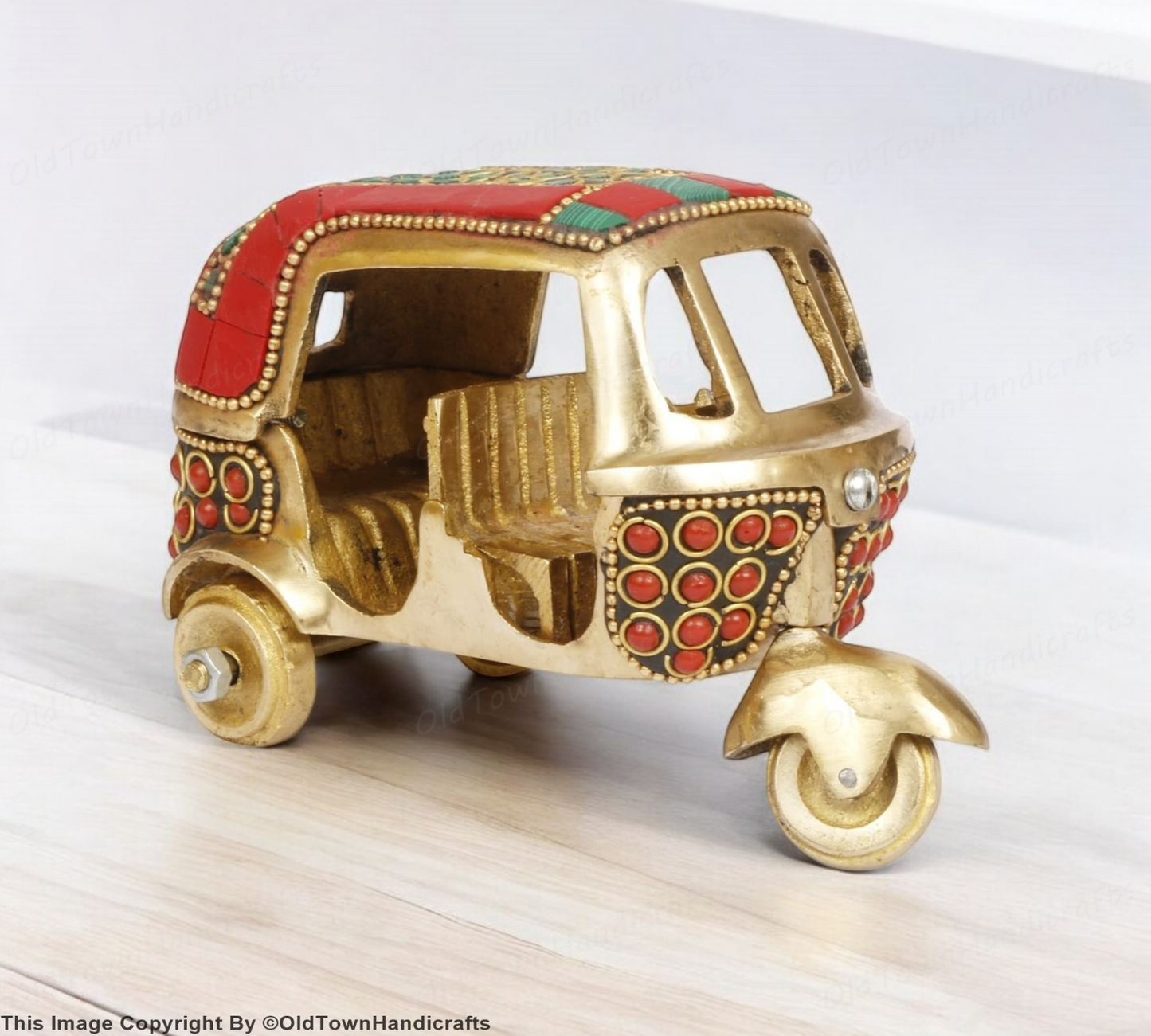 Brass Auto Rickshaw Showpiece Indian Handicraft Home Decor Gift Item