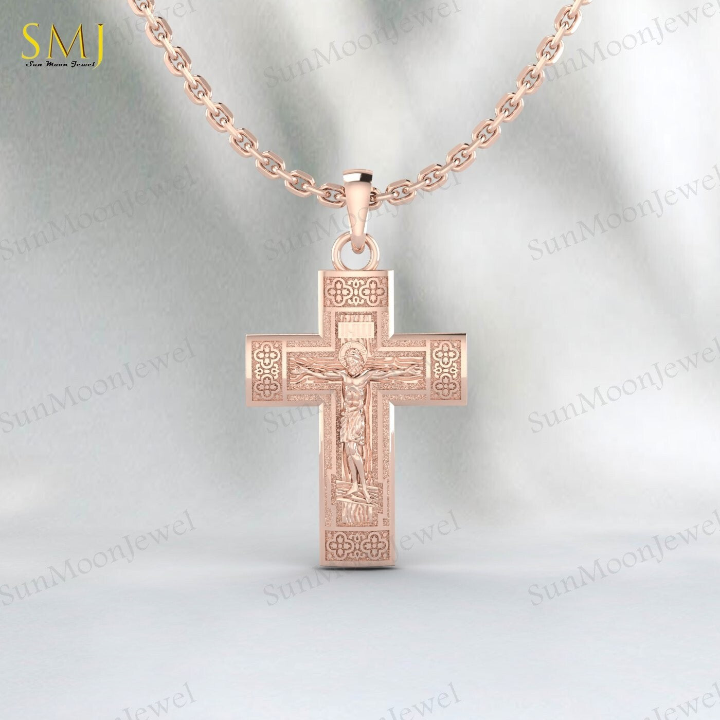 Jesus Ascension Necklace Christian Cross Religious Pendant 925 Silver Christmas