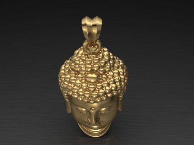 Buddha Head Brass Pendant Lucky Buddha Charm Religious Necklace For Men Family