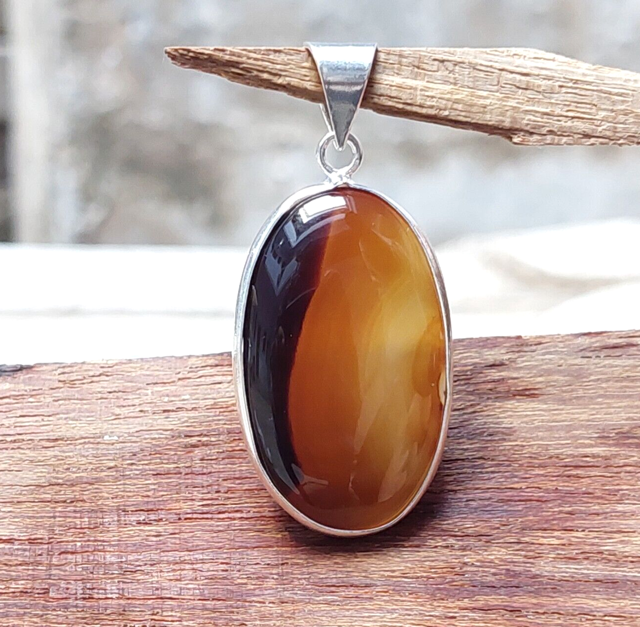 Oval Montana Agate 925sterling Silver Handmade Pendant,Unisex Gift,Bezel Pendant