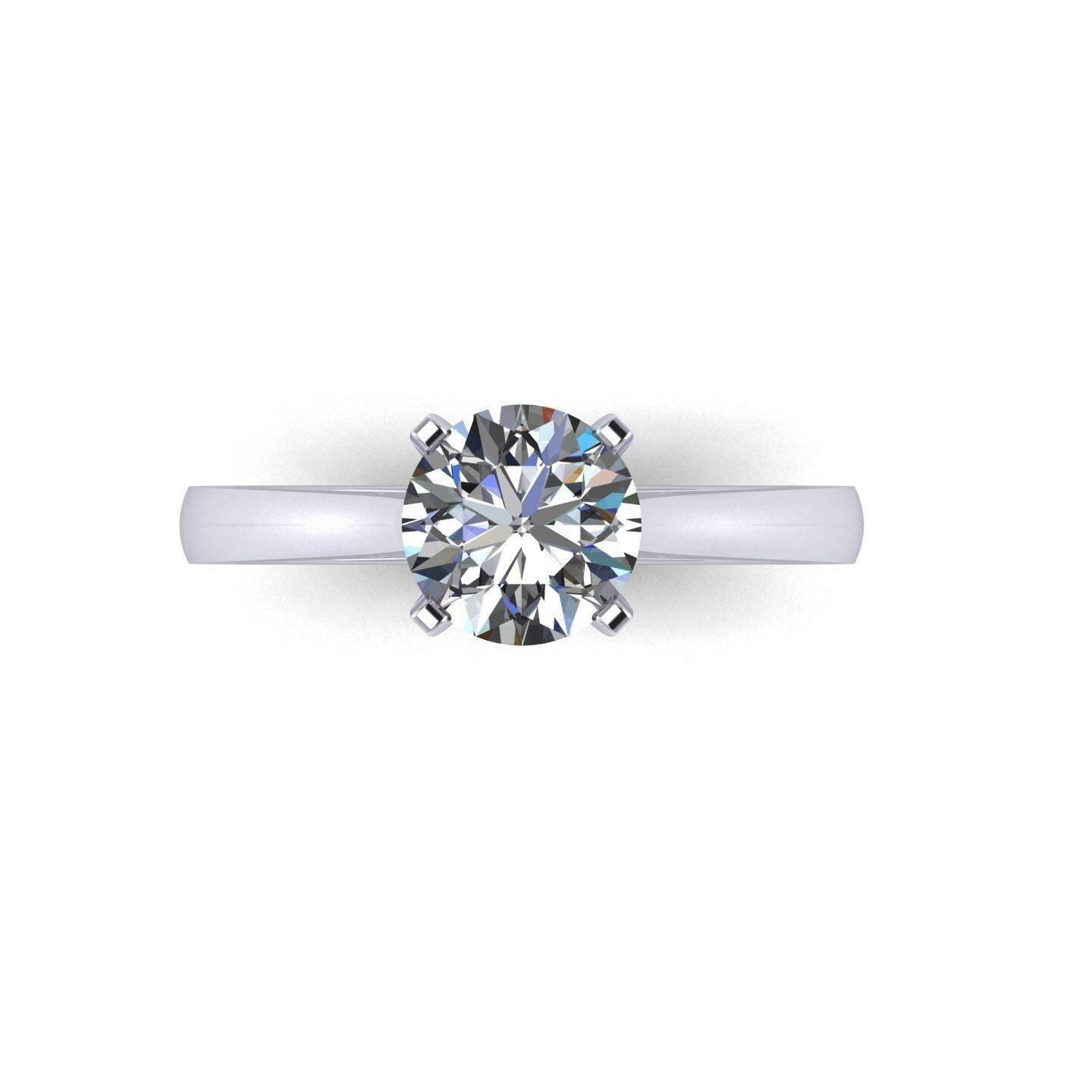 Real Round Moissanite Ring 925 Silver Engagement Wedding Band Women Gift US5~15