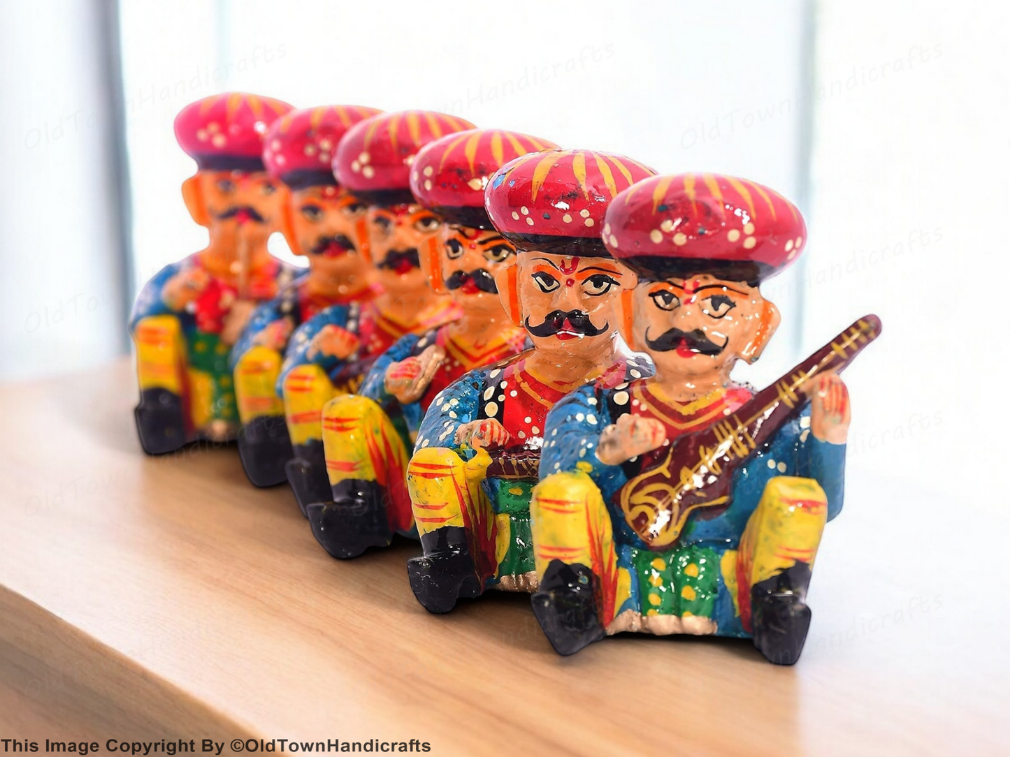 Wooden Traditional Handmade Musician Set 6pc Handcrafted Decor Gift 2-inch