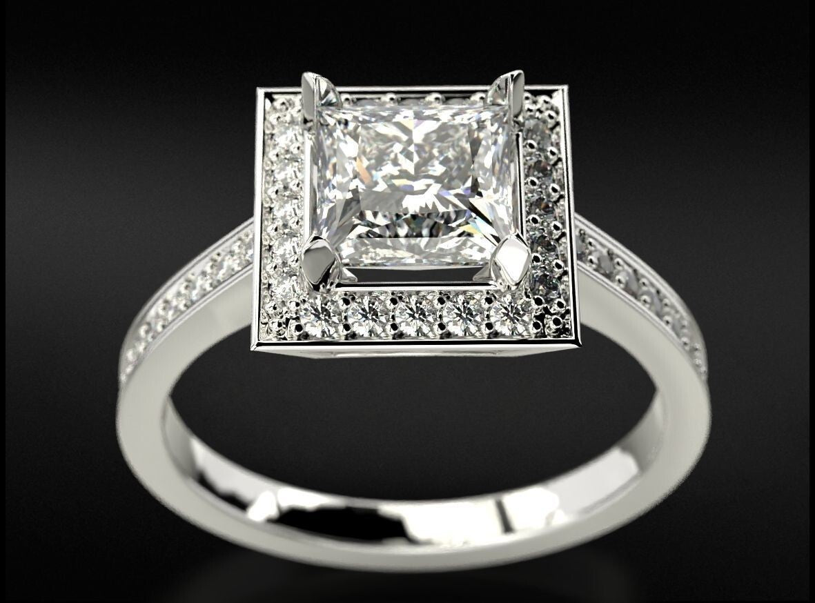 Princess Cut CZ Bridal Ring Set 925 Silver Engagement Promise Women Ring US5-15