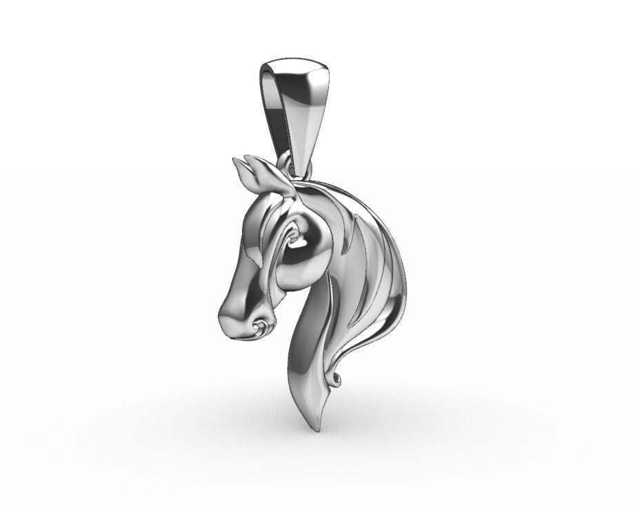 925 Sterling Silver Horse Head Pendant Necklace Animal Lover Gift Horse Pendant