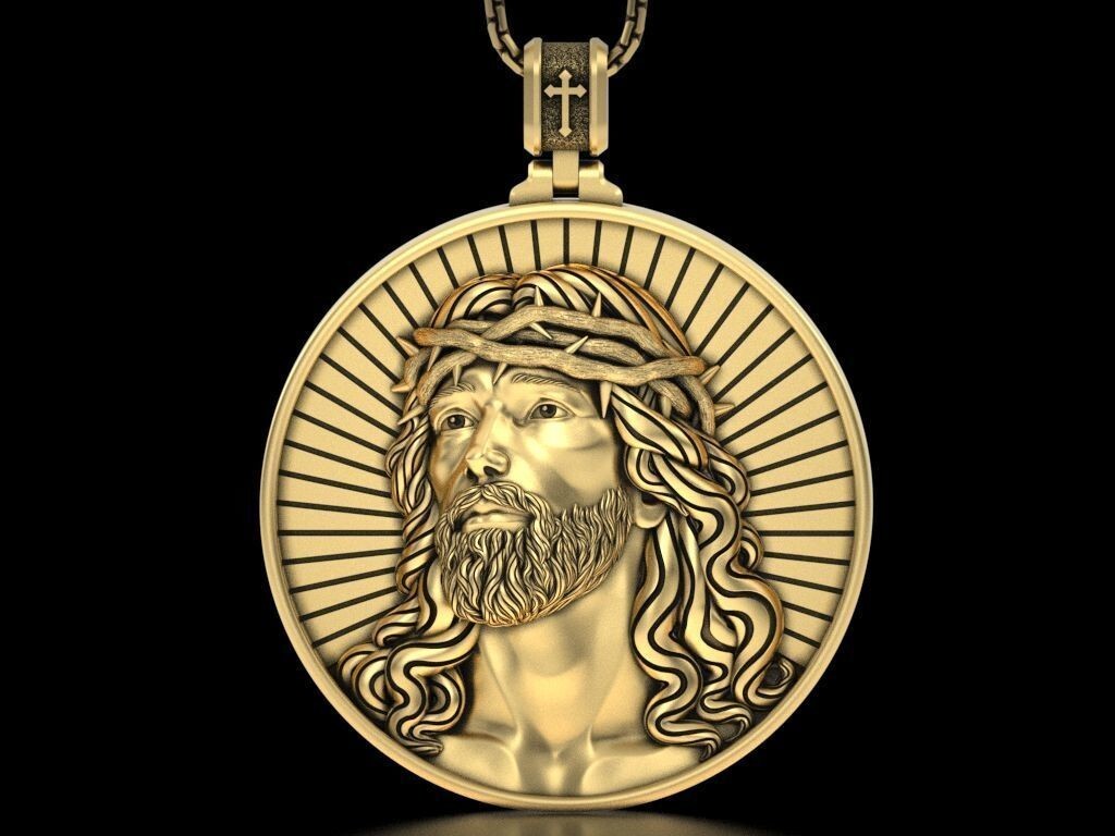 Jesus Brass Necklace Christ Pendant Religious Gift Jesus Christ Crucifix Pendant