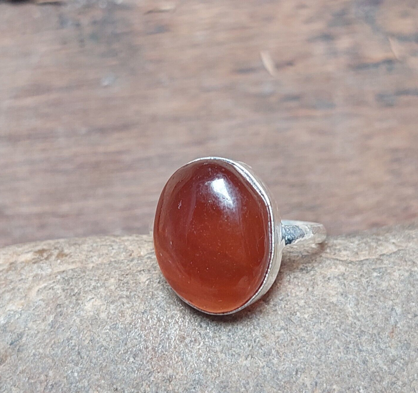 Delicate Womens Red Carnelian Gemstone 925 Sterling Silver Rings, Everyday Rings