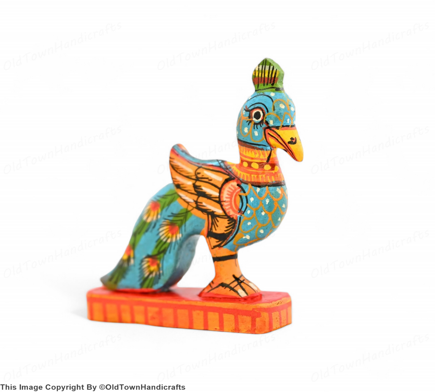 Peacock Handcrafted Wooden Peacock Showpiece Vibrant Home Decor Gift Peacock