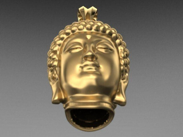 Buddha Head Brass Pendant Lucky Buddha Charm Religious Necklace For Men Family