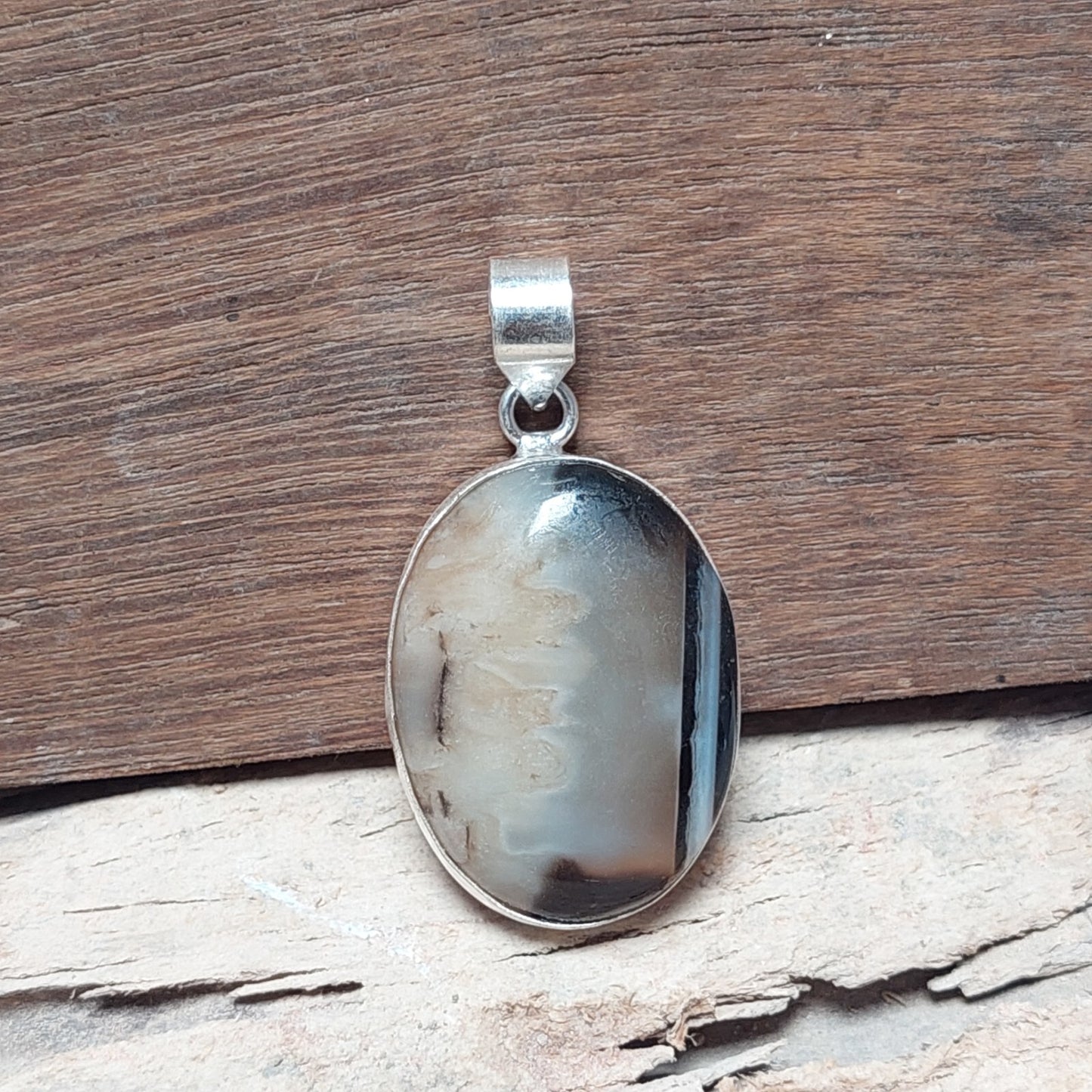 Natural Montana Agate Gemstone 925sterling Silver Boho Pendant Jewelry For Girls