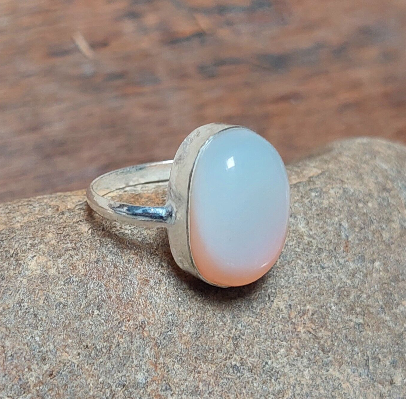 Oval Opalite 925 Sterling Silver Handmade Ring,Gift For Her,Wedding Ring