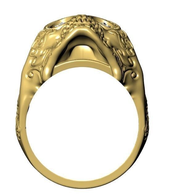 Punk Brass Day of the Dead Skull Ring Gothic Cross Biker Trend Style Ring US5~15
