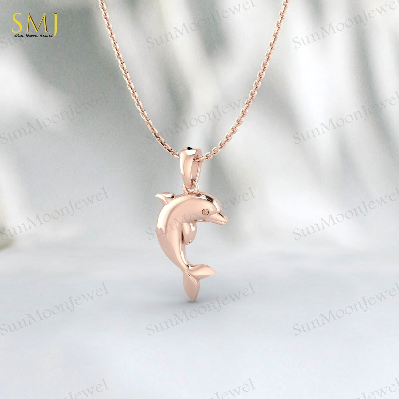 925 Sterling Silver Dolphin Necklace Dolphin Charm Pendant Ocean Animal Dolphin