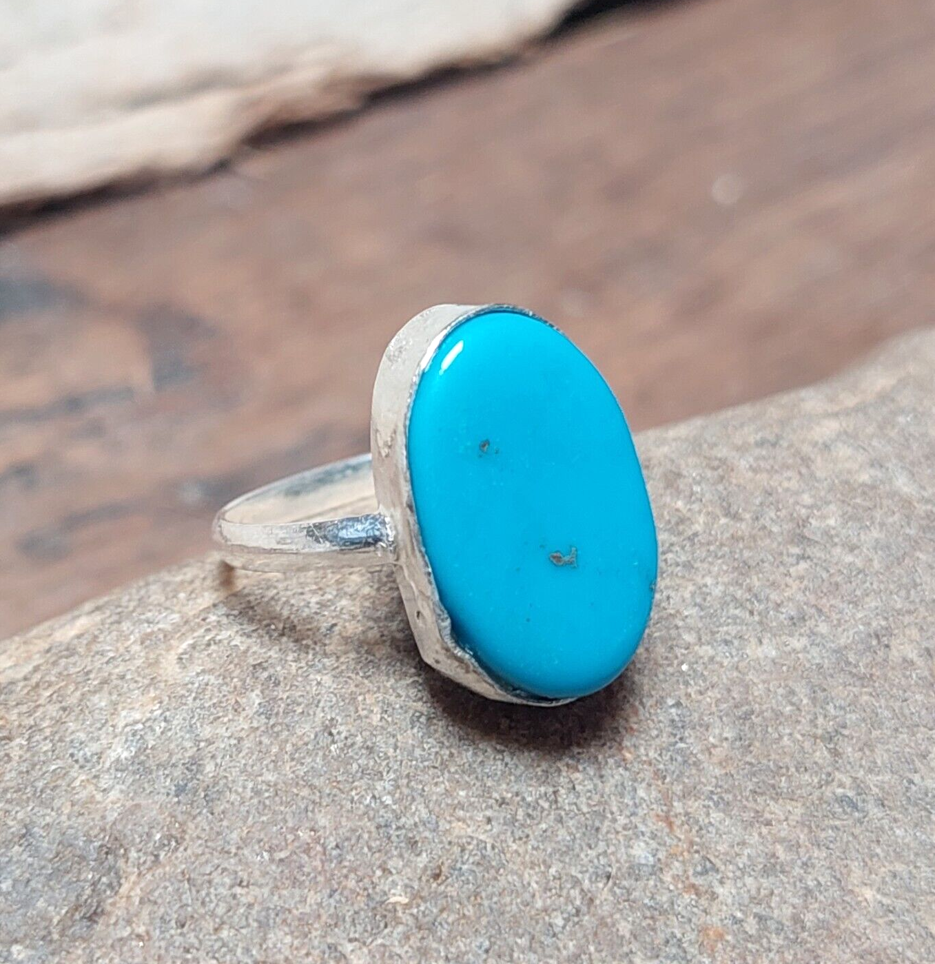 Sleeping Beauty Turquoise Ring 925 Silver Handmade Gemstone Jewelry Ring US5~15