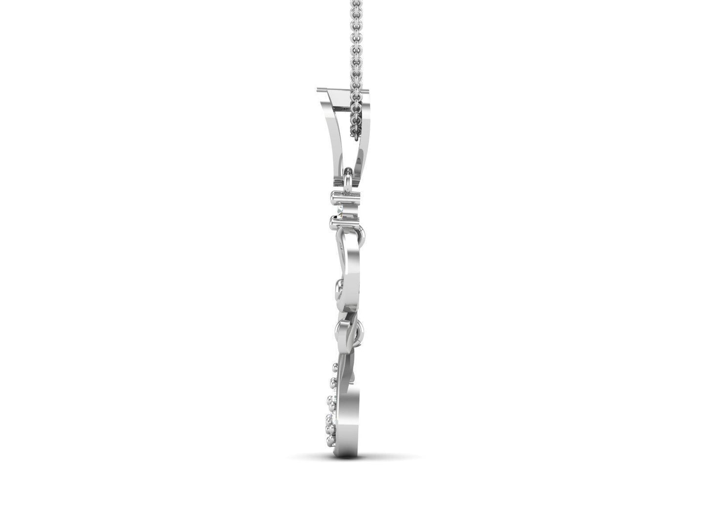 Silver Face Pendant Love Necklace CZ Design For Women Valentine Day Jewelry Gift