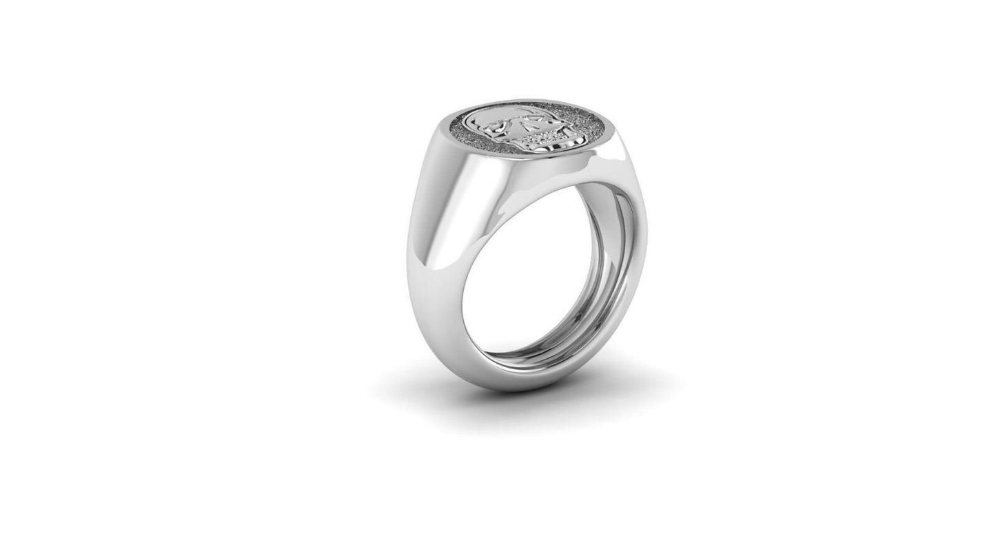 Silver Biker Skull Ring Fashion Wedding Engagement Ring For Men Jewelry US5-15