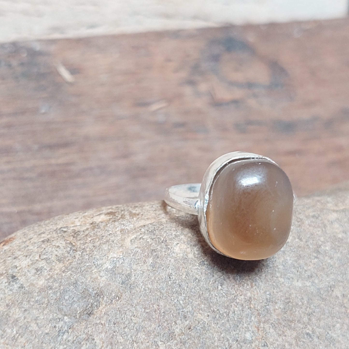 Oval Brown Agate Silver Men Ring,925 Sterling Silver Handmade Jewelry For Men