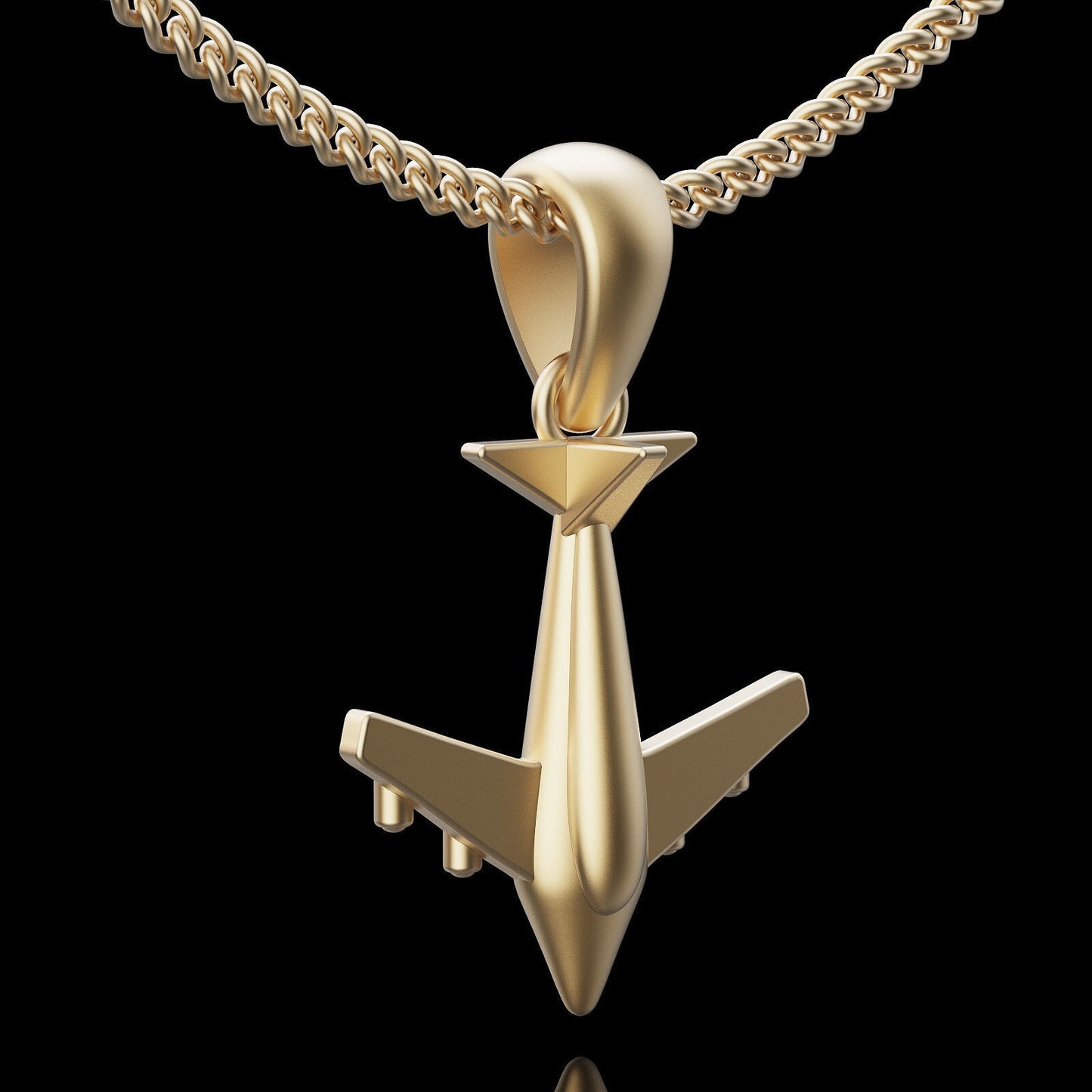 Handmade Brass Airplane Pendant Vintage Plane Charm Raw Brass Necklace Men Women