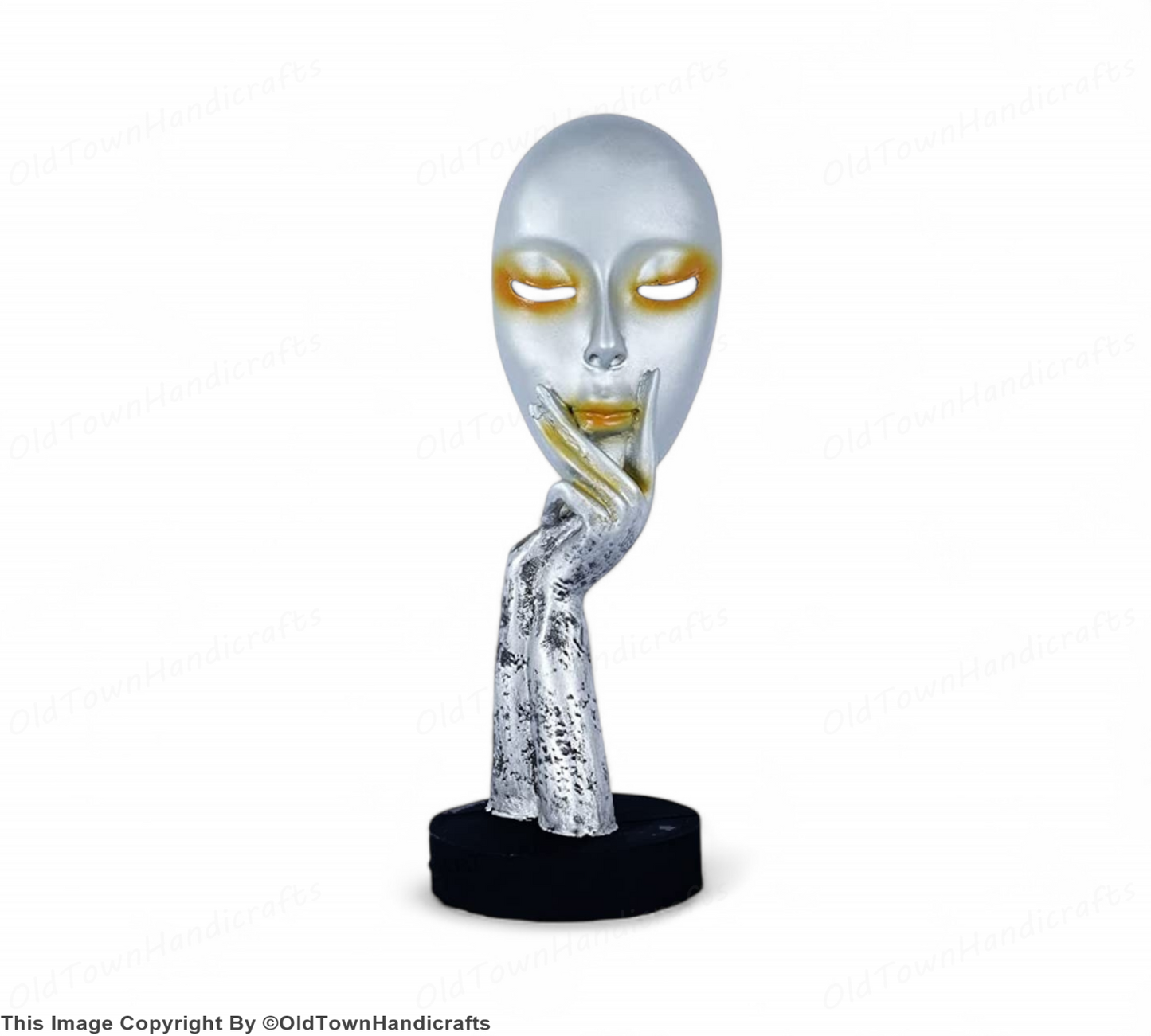 Antique Silver Face Handicraft Showpiece Decorative Home Decor for Living Room