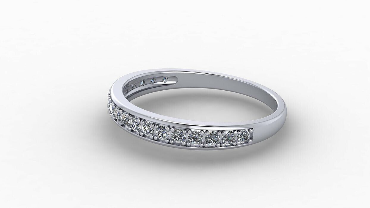 925 Silver CZ Round Cut Eternity Wedding Band Ring Women Wedding US5-15 Gift