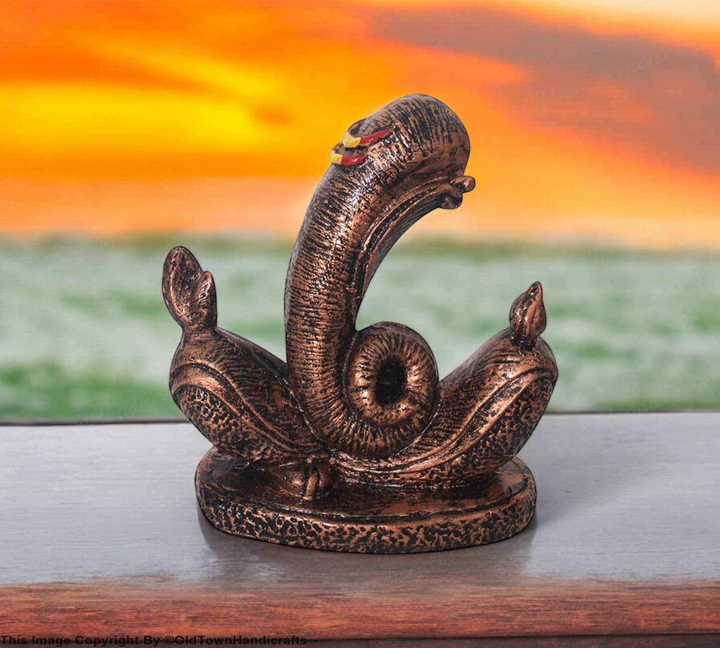 Modern Art Ganesha Statue Antique Copper Finish Home Office Decor Gift 20cm