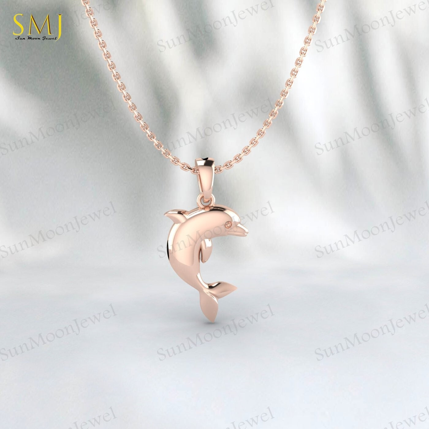 925 Sterling Silver Dolphin Necklace Dolphin Charm Pendant Ocean Animal Dolphin