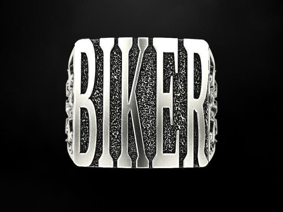 925 Silver Gothic Biker Ring Punk Number Signet Ring US5~15 Cool Gift for Him
