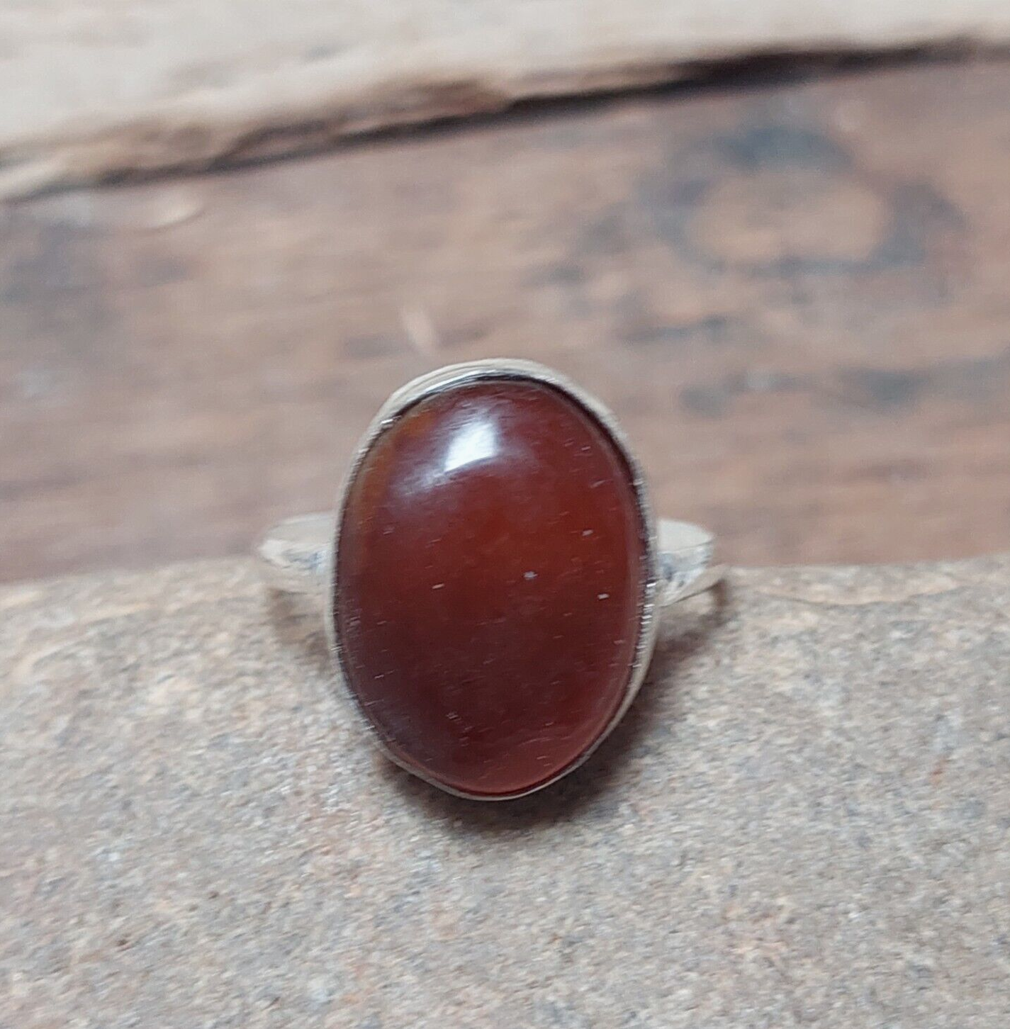 Brown agate Slice Ring,925 Sterling Silver Ring,Engagement Ring,Gift For Her